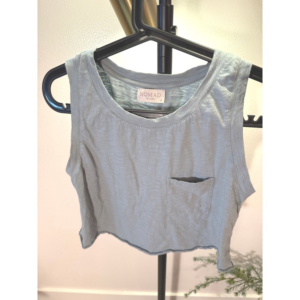 Nomad The Label tank mint crop jersey slub luxe workout pocket tee XS hot mom ec